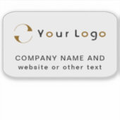 Logo op Vinyl Rectangle Business Water Flacon Sticker (Voorkant)