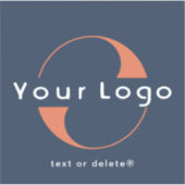 Logo op Vinyl vierkant Zakelijk Blauw Waterfles Sticker (Voorkant)