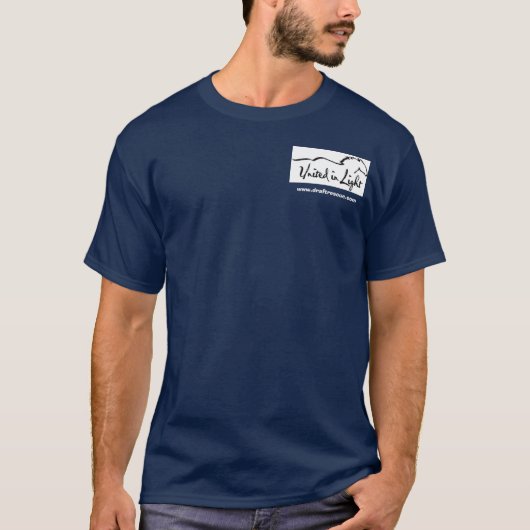 Logo op voorzijde met foto van Knight op achterzij T-shirt (Voorkant)