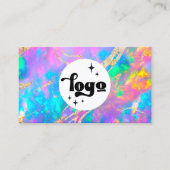 logo op vuur opaal achtergrond visitekaartje (Voorkant)