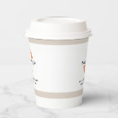 Logo op White & Tan, Black Text Company Business P Papieren Bekers (Links)