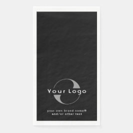 Logo op zwart-wittekst bedrijfspapier servet