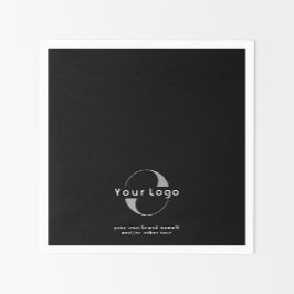 Logo op zwart-wittekst bedrijfspapier servet