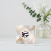 Logo Opal steen monogram Qr Code Vierkante Visitekaartje (Staand voorkant)