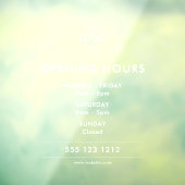 Logo Open uren Moderne Zaken Raamsticker (Vel 3)