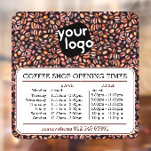 Logo opening lunch diner uren cafetaria raamsticker (Vel 2)
