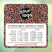 Logo opening lunch diner uren cafetaria raamsticker (Vel 3)