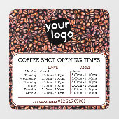 Logo opening lunch diner uren cafetaria raamsticker (Vel)