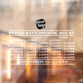 Logo opening lunch diner uren restaurant raamsticker (Vel 2)