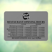 Logo opening uren lunch diner restaurant raamsticker (Vel 3)