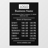 Logo Openingstijden Bedrijfsuren Openingstijden Raamsticker (Vel)