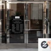 Logo Openingstijden Bedrijfsuren Openingstijden Raamsticker (Kantoordeur)