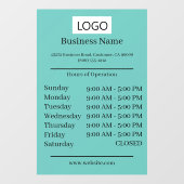 Logo Openingstijden Bedrijfsuren Openingstijden Raamsticker (Vel)