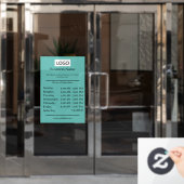 Logo Openingstijden Bedrijfsuren Openingstijden Raamsticker (Kantoordeur)