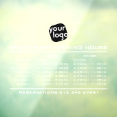 Logo openingstijden lunch diner restaurant raamsticker (Vel 3)