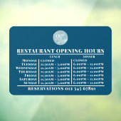 Logo openingstijden lunch diner uren restaurant raamsticker (Vel 3)