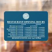 Logo openingstijden lunch diner uren restaurant raamsticker (Vel 2)
