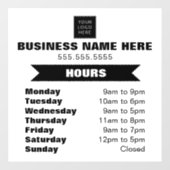 Logo Openingstijden Raamsticker (Vel)