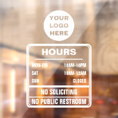 Logo openingsuren geen colportage toilet raamsticker (Vel 2)