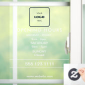 Logo Openingsuren Moderne Bedrijfs Ruitsticker Raamsticker (Huis)