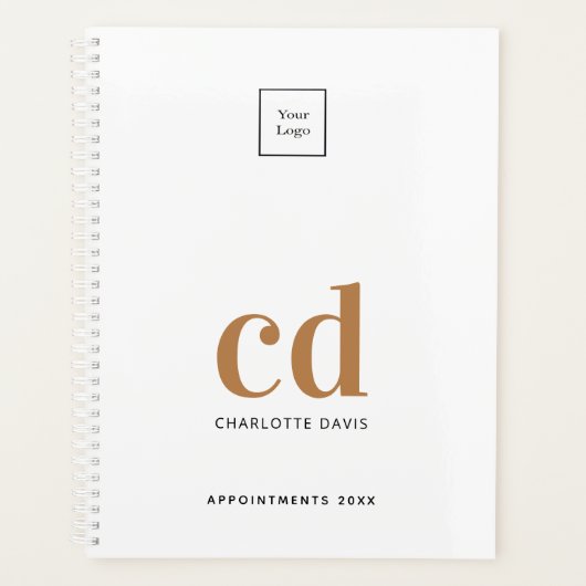 Logo or blanc monogramme initiales business 2023 (Devant)