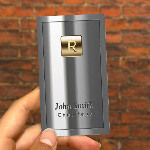 Logo Or Carte de visite Chauffeur métallique