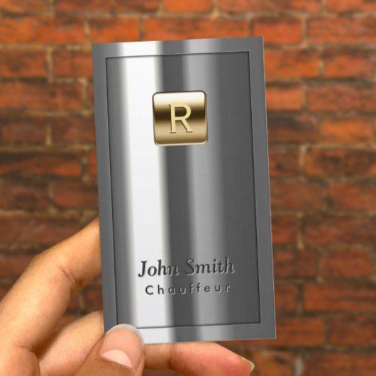 Logo Or Carte de visite Chauffeur métallique