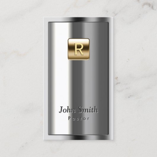 Logo Or Carte de visite de pasteur métallique (Devant)