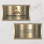 Logo Or | Carte de visite métallique (Devant / Derrière)