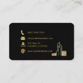 logo or et noir carte de visite immobilier (Dos)