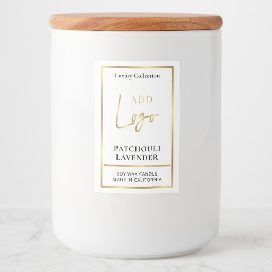 Logo or Étiquette d'emballage de bougie Jar Élégan (Devant)