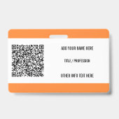 Logo or Photo and QR Code Name Badge Example (Achterkant)