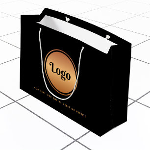 Logo Or & Texte personnalisé Sac de Cadeau Entrepr
