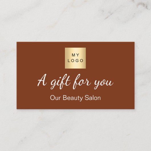 Logo orange rouille brûlé qr carte cadeau (Devant)