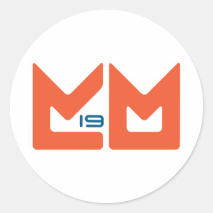 Logo - Oranje en blauw Ronde Sticker