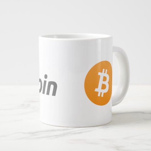 Logo original Bitcoin Grosse tasse de café (Devant droit)