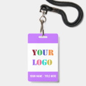 Logo ou Photo de Votre Nom Exemple de Badges d'ent (Arrière avec lanière)