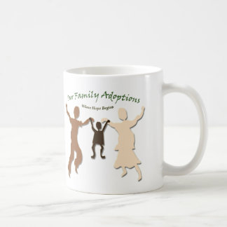 Logo over adoptie van onze familie koffiemok