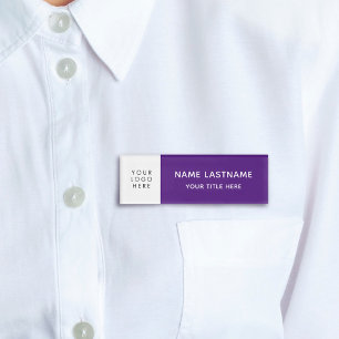 Logo Paarse minimalistische eenvoudige moderne mag Naambadge