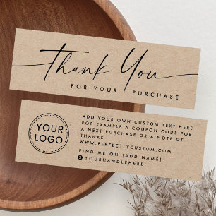 Logo papier Kraft manuscrit merci insérer carte