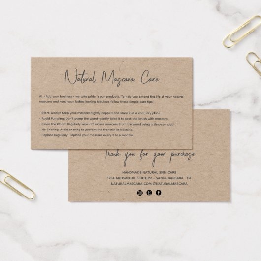 Logo papier Kraft moderne Mascara Cosmétique Soins (Bureau)