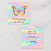 logo papillon coloré carré carte de visite (Devant / Derrière)