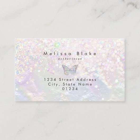 logo papillon faux carte de visite parties scintil (Dos)