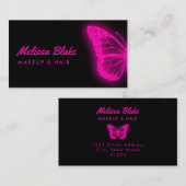 logo papillon rose néon carte de visite (Devant / Derrière)
