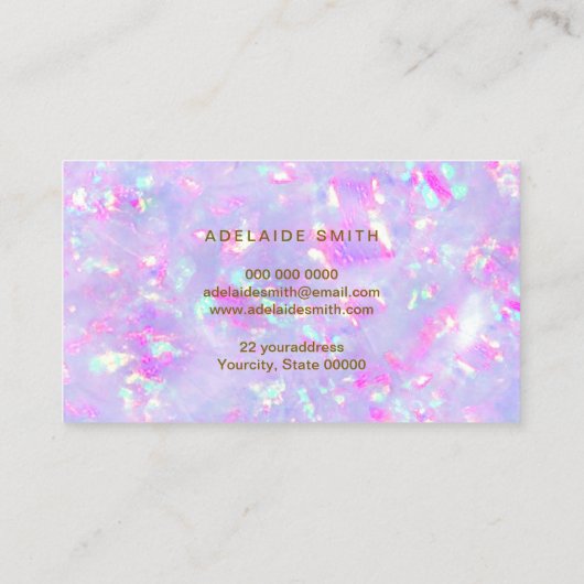 logo papillon sur carte de visite de texture opale (Dos)