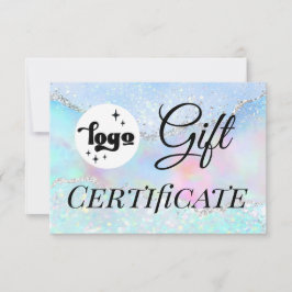 logo pastel faux glitter gift