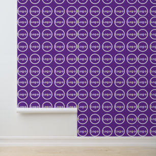 Logo-patroon op Paarse achtergrond Behang