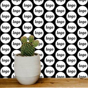 Logo Patroon Zakelijk Promotie Zwart Behang