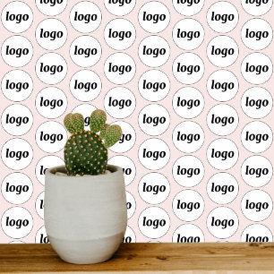Logo Patroon Zakelijke Promotie Blush Roze Behang