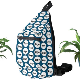 Logo Patroon Zakelijke Promotie Teal Groen Sling Bag